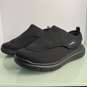 FitVille Mens Black EasyTop Diabetic Shoes Comfort Technology Wide Width Sz 13EW